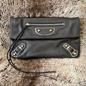 Balenciaga metallic edge envelope clutch